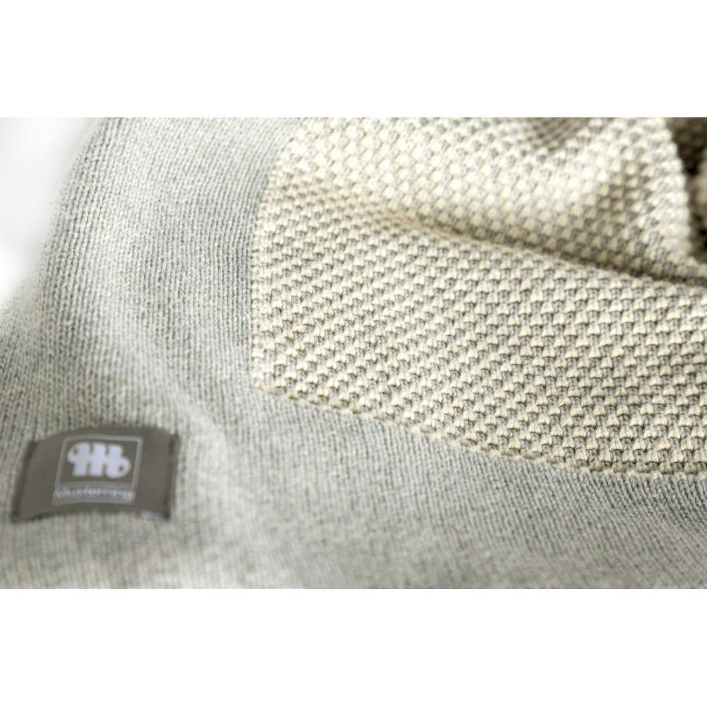 wohndirekt Gestricktes Plaid Knit mit Perlmuster und Rahmen 130x170 cm Vierteljährliche Förderung