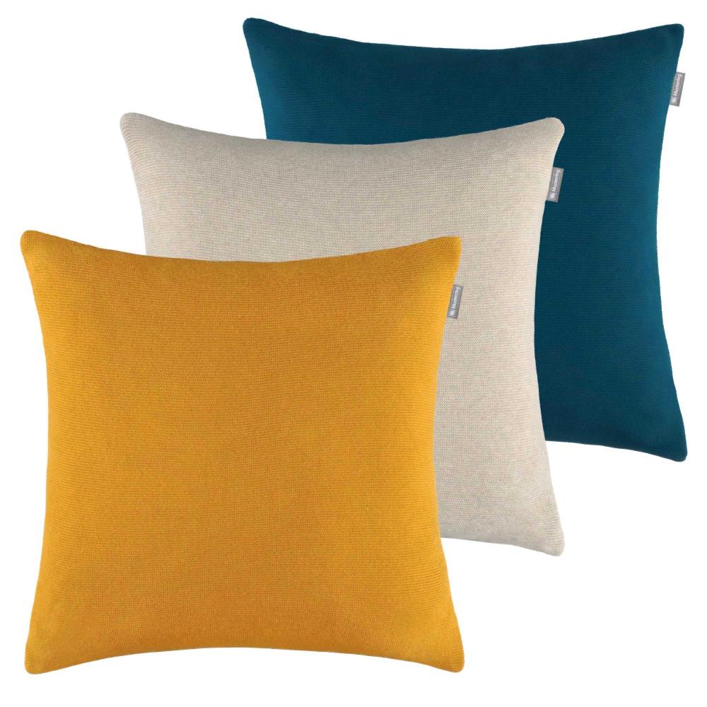 wohndirekt Gestrickte Kissenhülle Tango einfarbig 45x45 cm