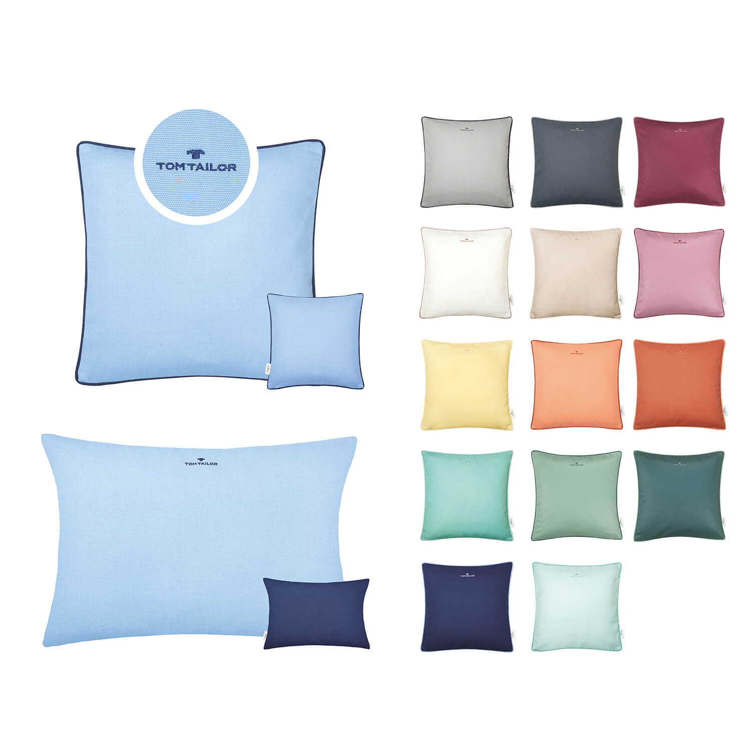 wohndirekt Kissenhülle Dove Signature • UNI Farben • waschbar • 2 Größen