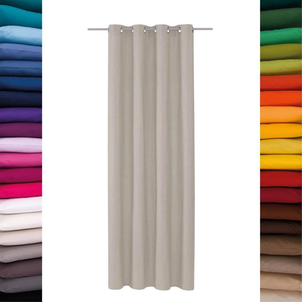wohndirekt Ösenvorhang Dove • 140 x 245cm • UNI Design • 100% Baumwolle Kostenloser Versand