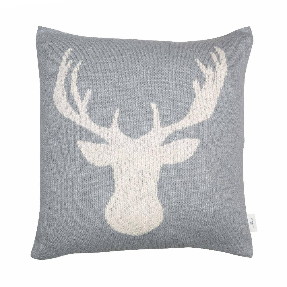 wohndirekt Kissenhülle Knitted Reindeer Head • weihnachtlicher Rentierkopf • 100% Baumwolle • 45 x 45 cm Fabrik Onlineshop