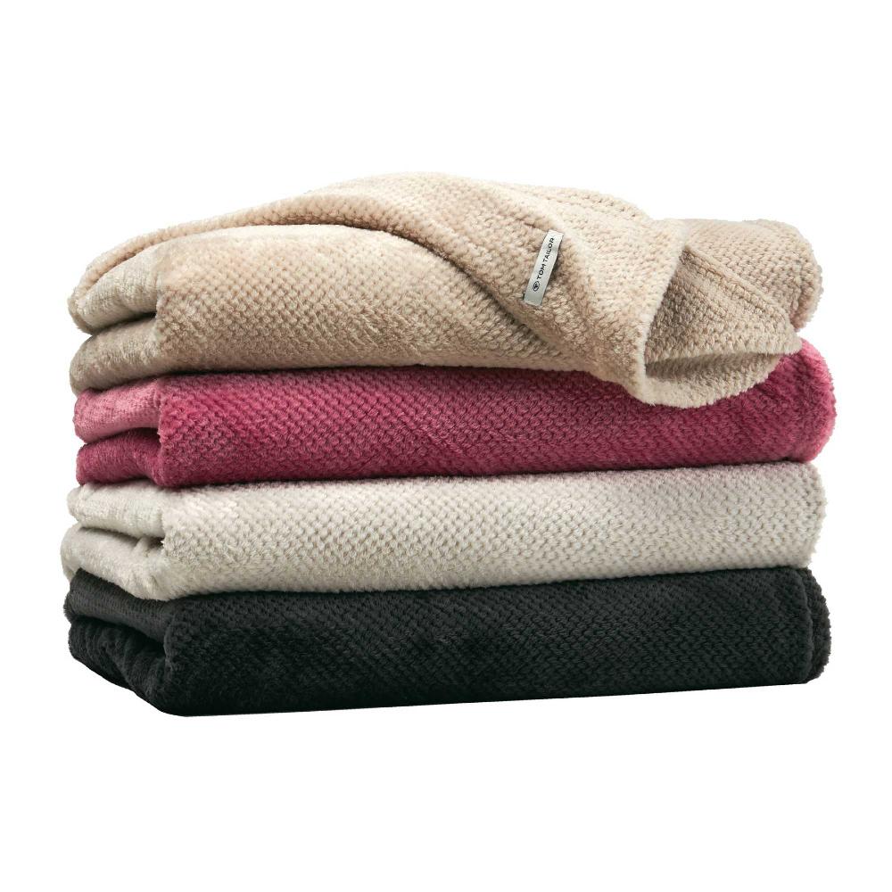 wohndirekt TT Plaid Structure aus Polyesterfleece uni