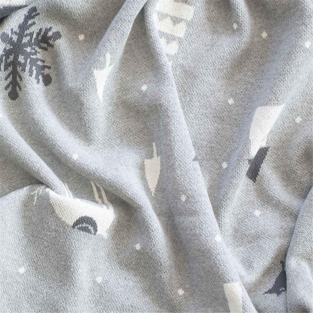 wohndirekt Decke Scandinavian • 100% Baumwolle • gestrickt • Wintermotive • 130x170 cm Exklusivangebot