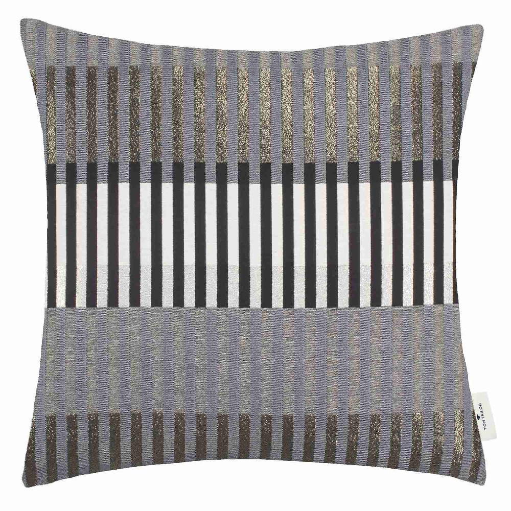 wohndirekt Zierkissenhülle Glamour Stripe • Kurvenmuster • Metallgarn • 50x50 cm