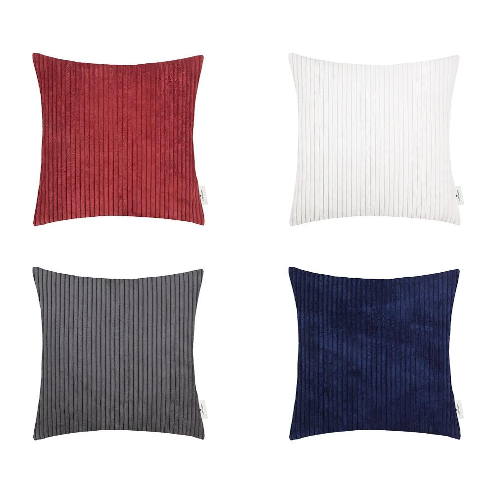 wohndirekt Zierkissenhülle Big Corduroy • UNI • Goldener Reißverschluss • 45x45 cm