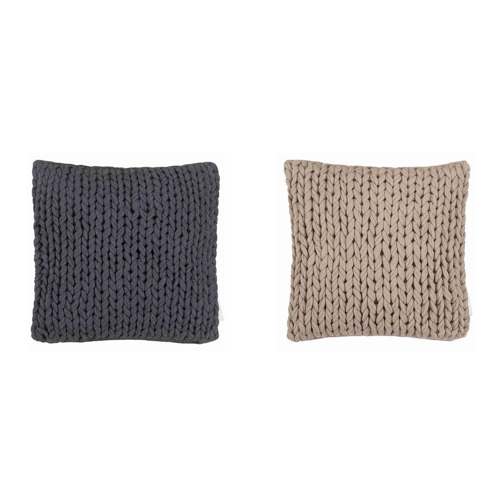 wohndirekt Zierkissenhülle Knit • grobes Strickmuster • 100% Baumwolle • gestrickt • 40x40 cm
