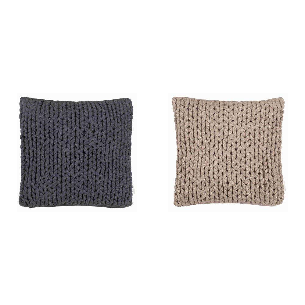 wohndirekt Zierkissenhülle Knit • grobes Strickmuster • 100% Baumwolle • gestrickt • 40x40 cm Neuheiten
