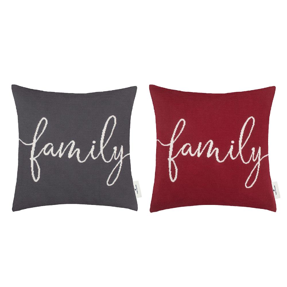 wohndirekt Zierkissenhülle Family • Schriftzug "family" • 100% Baumwolle • gewebt • 40x40 cm