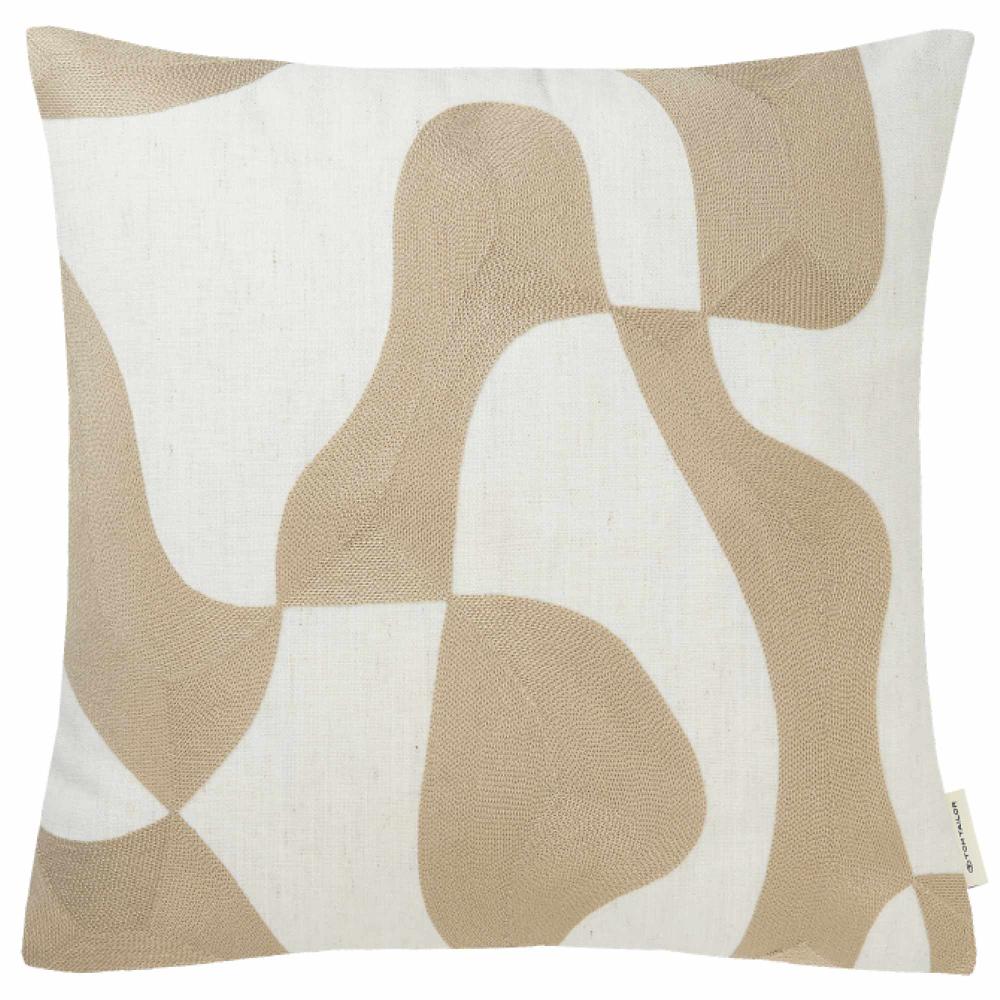 wohndirekt Kissenhülle Organical in Chenilloptik und bestickt 45 x 45 cm Saisonale Angebote