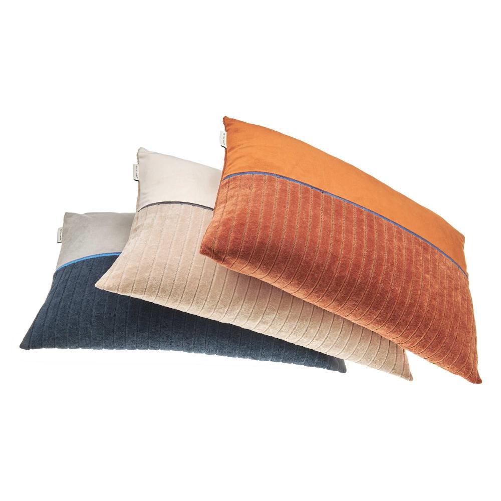 wohndirekt Kissenhülle Cord mit Materialmix 38 x 58 cm