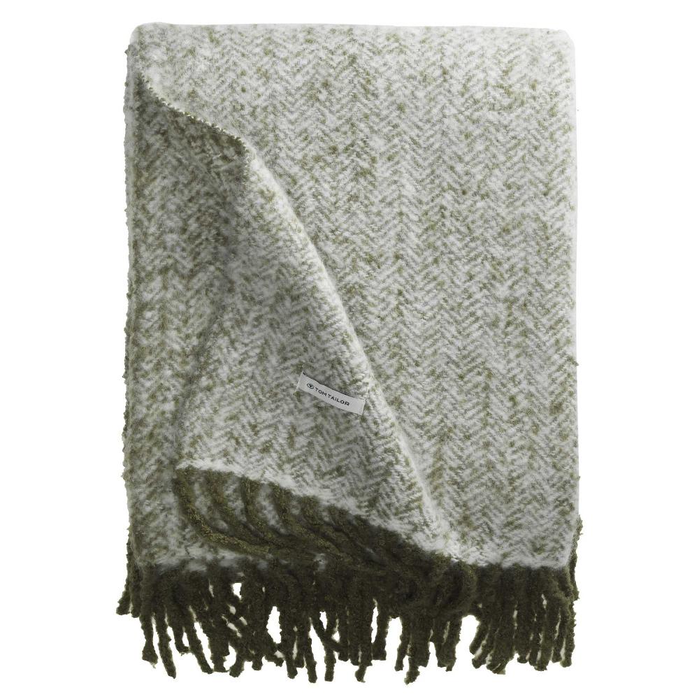 wohndirekt TT Plaid WoolyHerringbone mit Fransen 130x170 cm VIP-Rabatte