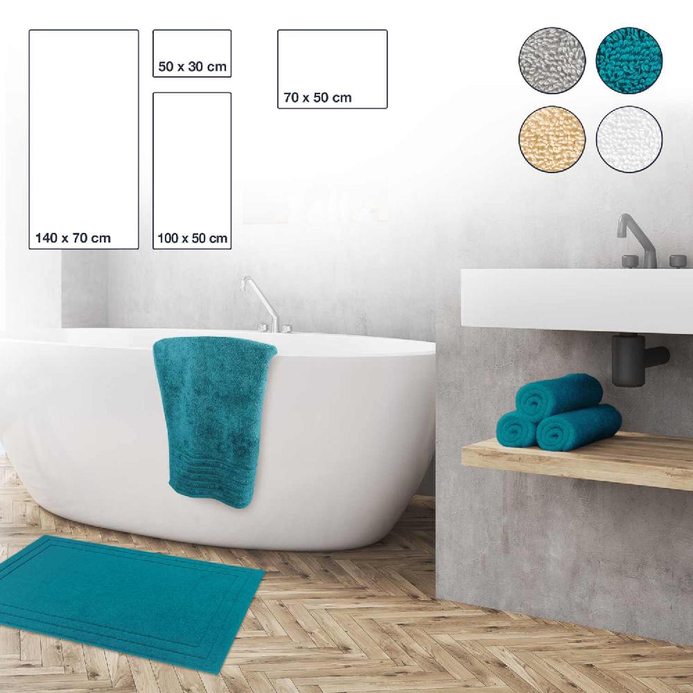 wohndirekt JESSICA • 100% Baumwolle • Premium Frottee Duschvorleger • 60x90cm