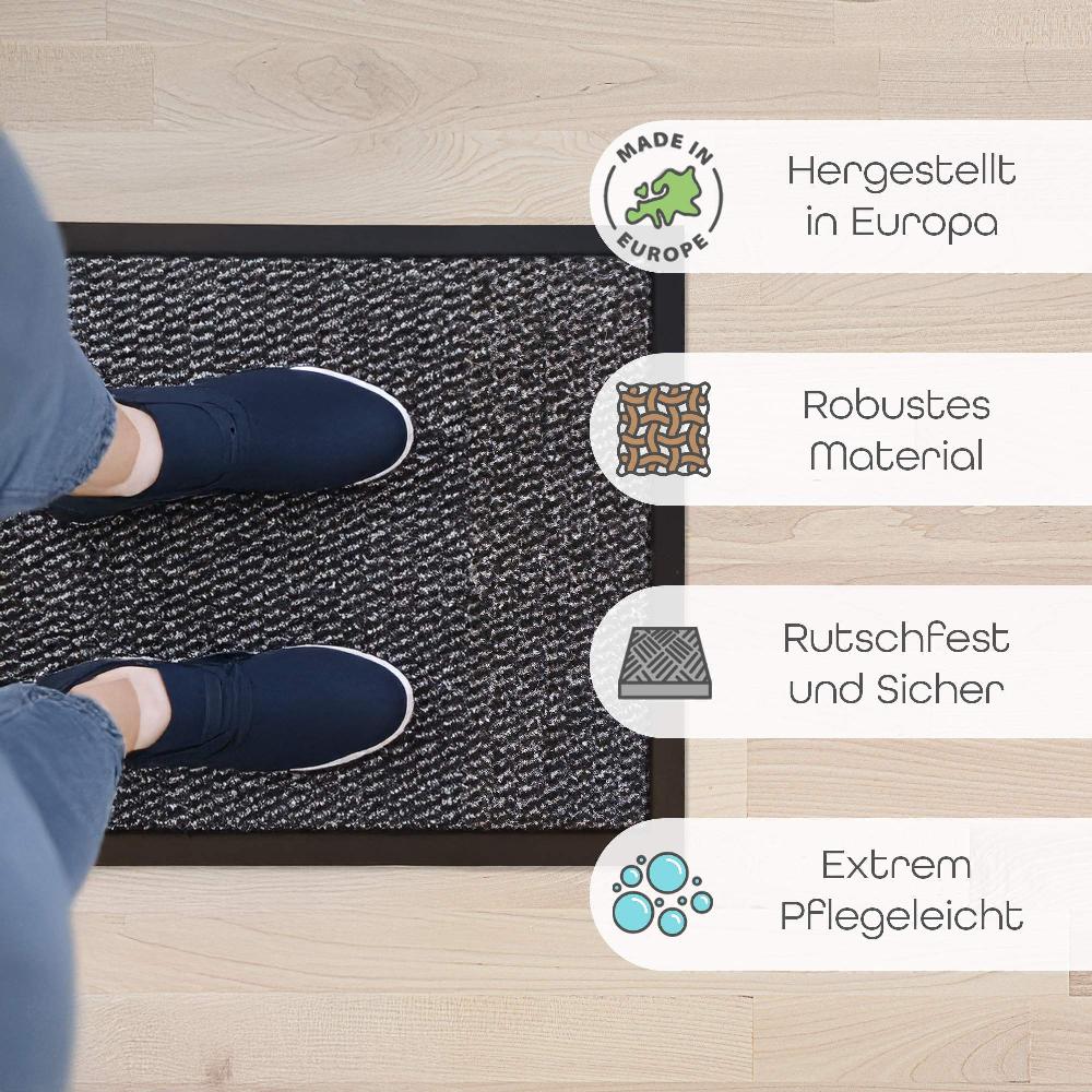 wohndirekt Premium Schmutzfangmatte – Rutschfeste Türmatte in 5 Größen Bis zu 50% Rabatt