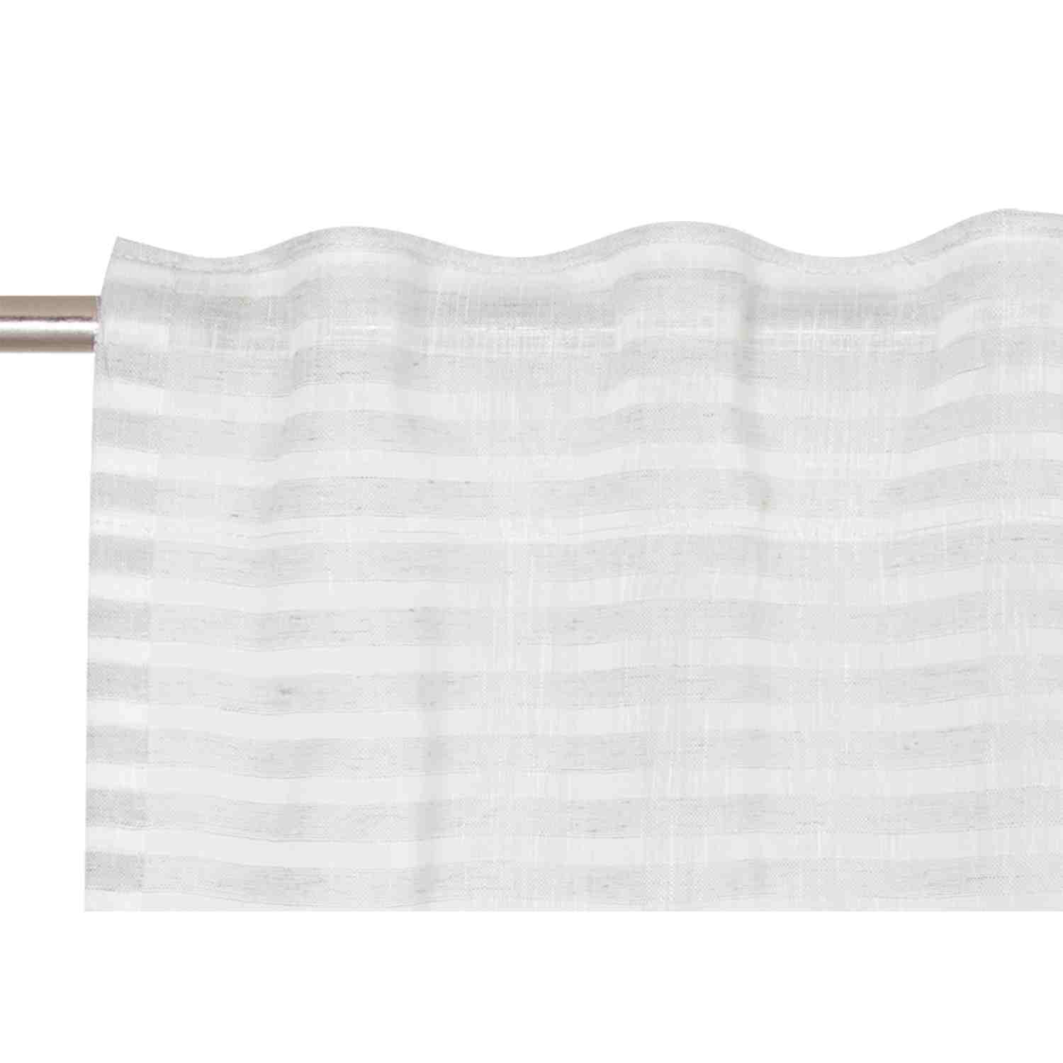 wohndirekt Schlaufenschal Natural Stripe • Queerstreifen • verdeckte Schlaufen • Transparent • 130 x 250 cm Sonderangebot der Fabrik