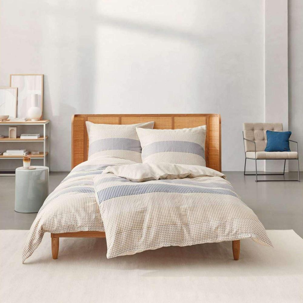 wohndirekt Satin Bettwäsche Benno mit Streifen und Kreisen Fabrikpreis