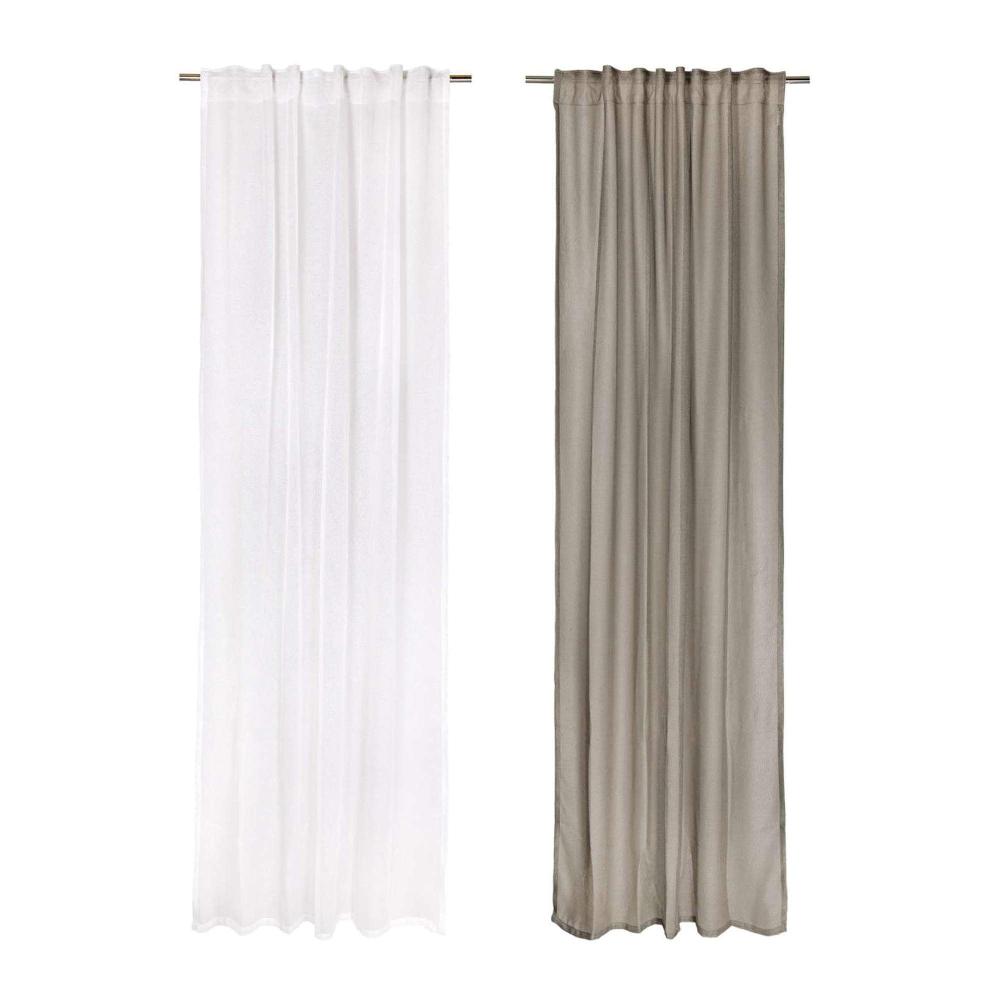 wohndirekt Transparenter Schlaufenvorhang Beverly in Netzoptik