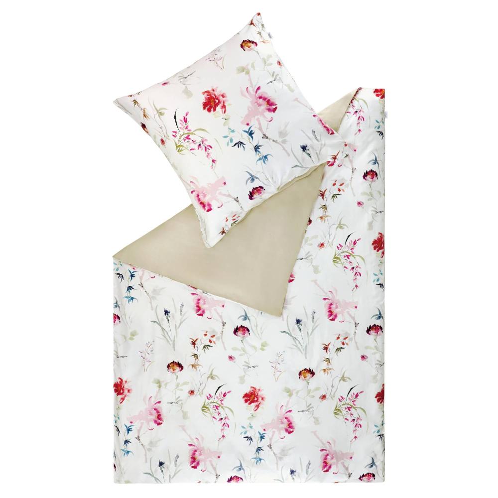 wohndirekt Luxuriöse Satin Bettwäsche mit Blumen