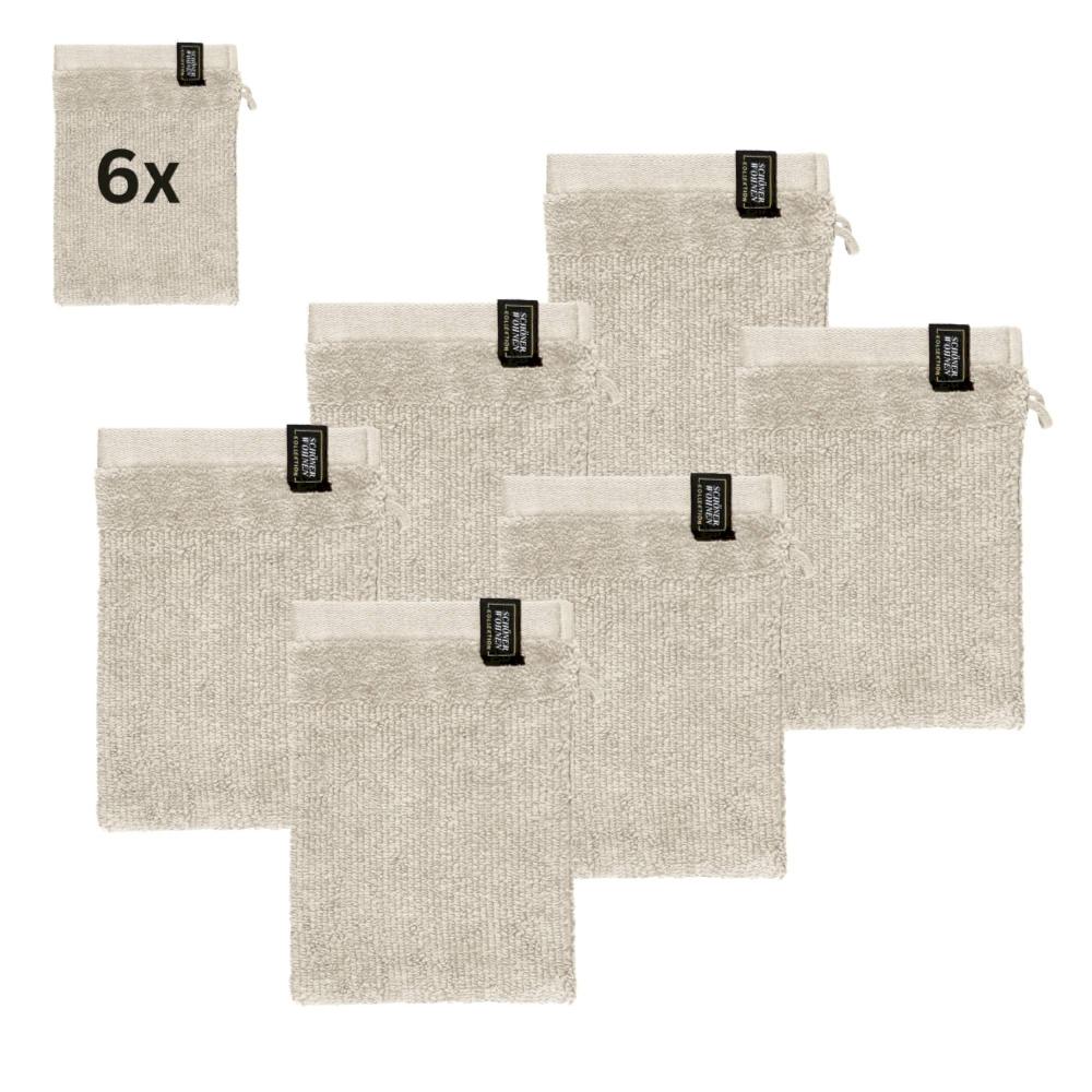 wohndirekt 6er Set Frottee Waschhandschuhe – Airtouch Qualität 100% Baumwolle 16x21 cm weich Nur für heute
