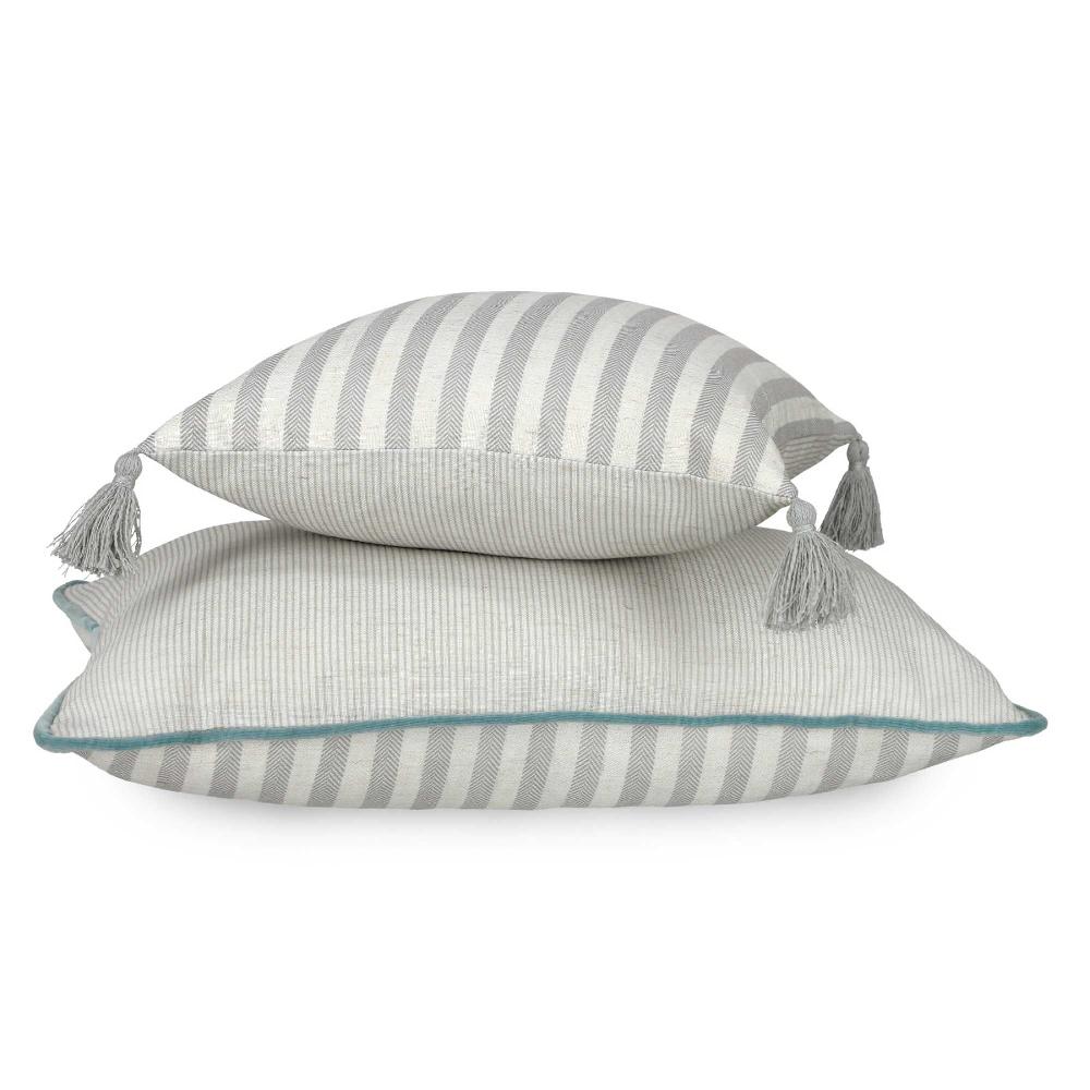 wohndirekt Kissenhülle Habit mit Quasten in Leinenoptik