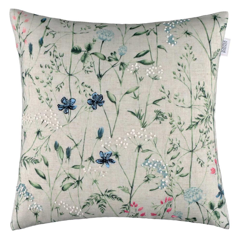 wohndirekt Kissenhülle Herbarium mit floralem Muster 45 x 45 cm