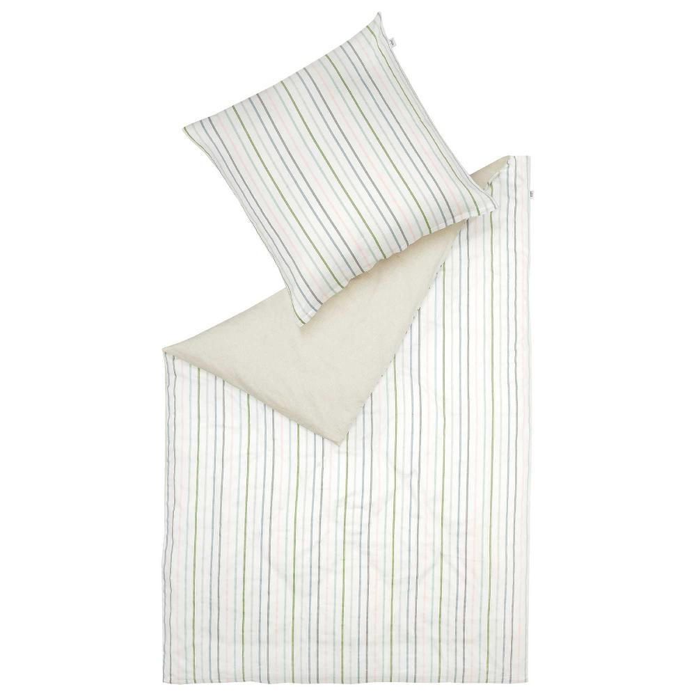 wohndirekt Satin Wendebettwäsche aus Baumwolle mit Streifen
