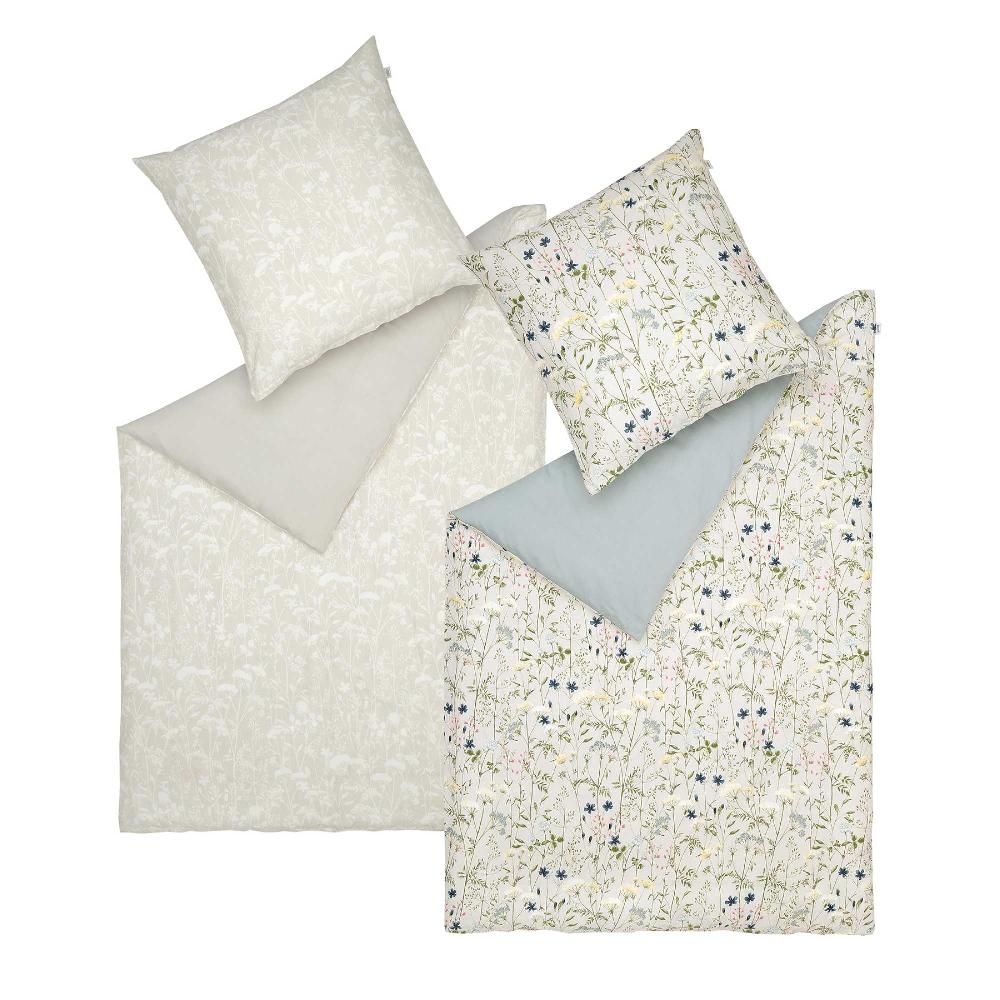 wohndirekt Satin Bettwäsche mit bedrucktem Blumenmuster