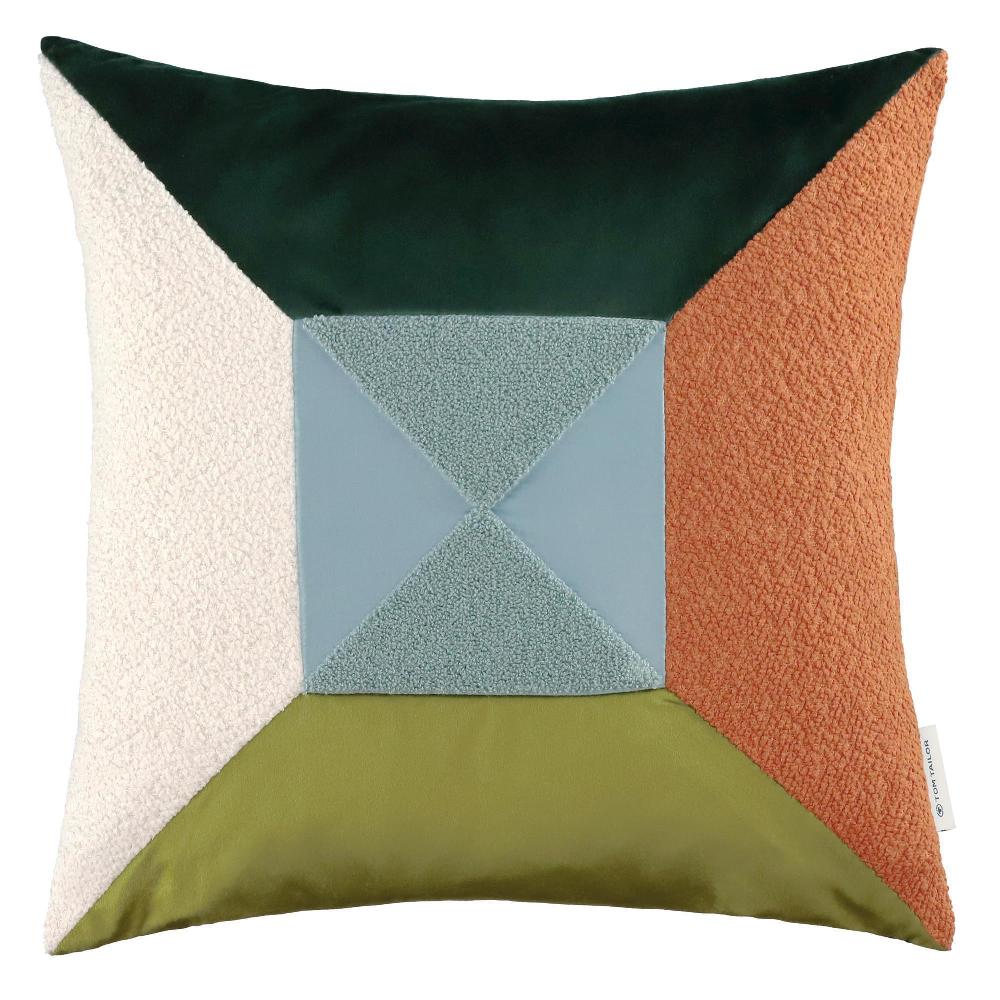 wohndirekt Kissenhülle in Samt mit Boucle 45 x 45 cm