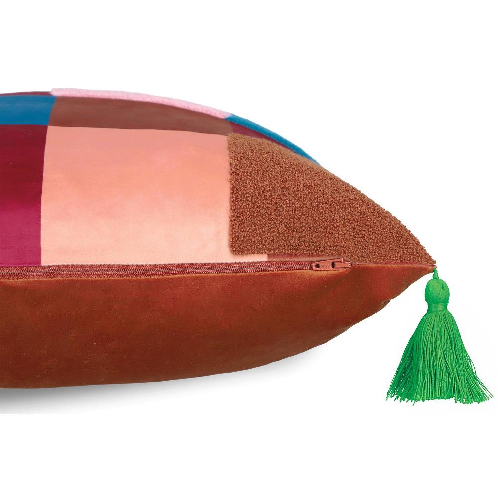 wohndirekt Kissenhülle in Samt mit Karomuster 45 x 45 cm Schlussverkauf