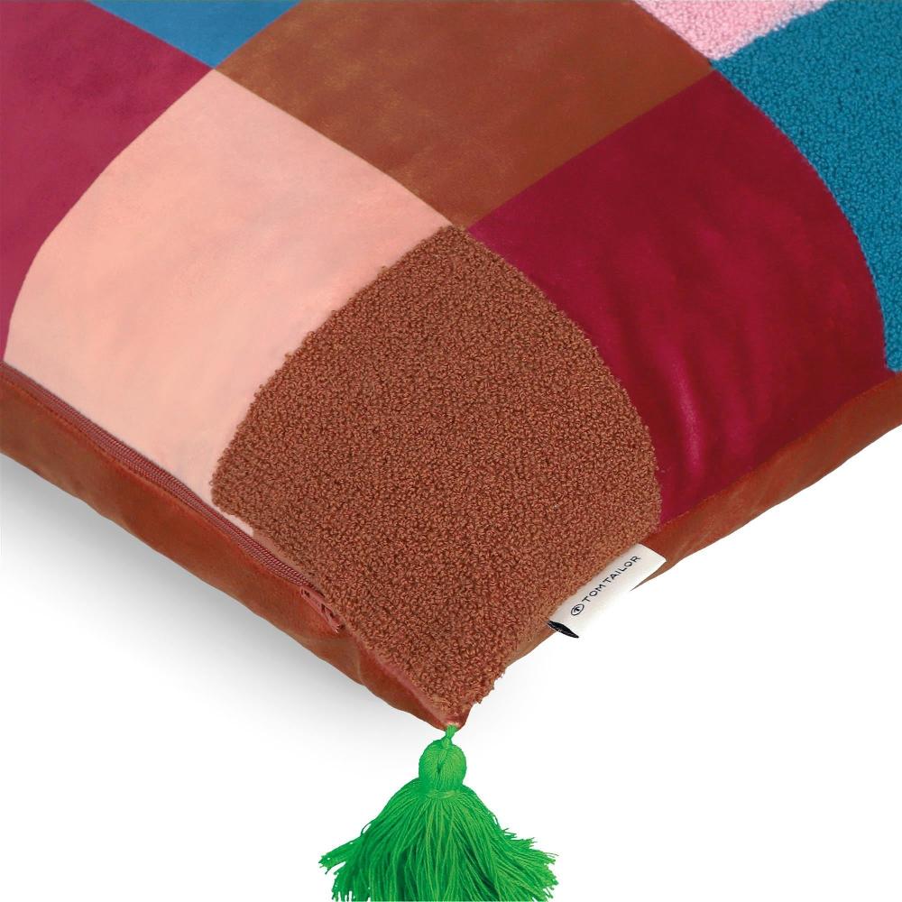 wohndirekt Kissenhülle in Samt mit Karomuster 45 x 45 cm Schlussverkauf