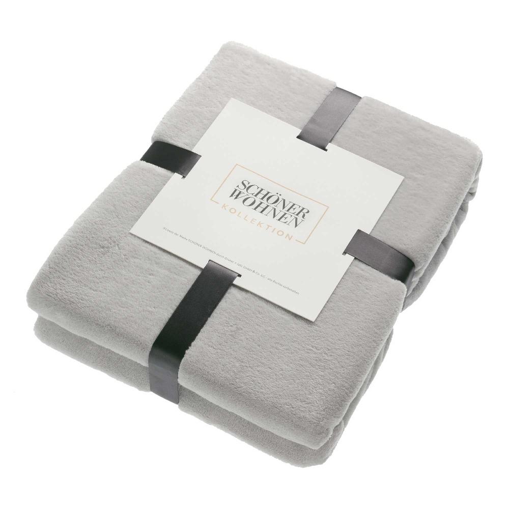 wohndirekt Plaid SMOOTH 140x200 cm - Weiche Decke aus Polyesterfleece - Stilvolles Design mit Kunstlederlabel Weihnachtsangebot