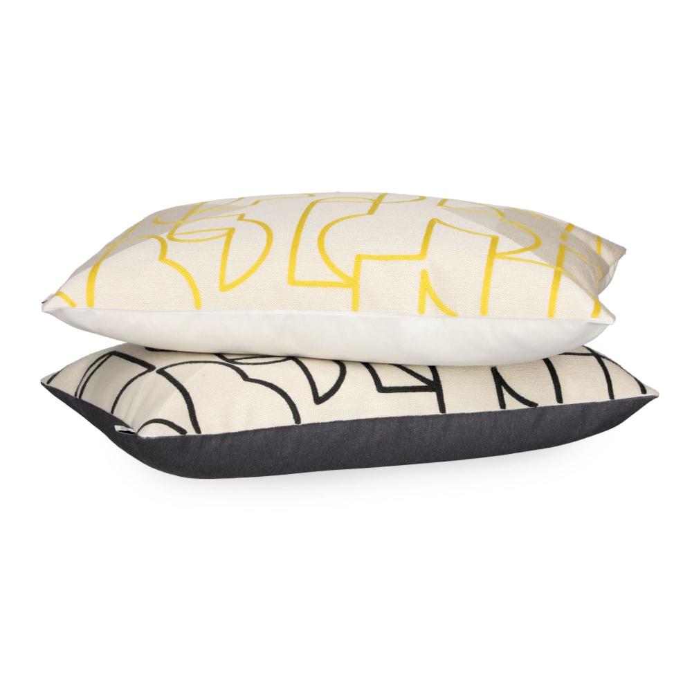 wohndirekt Gewebte Zierkissenhülle: Stilvolles Design in Gelb & Anthrazit Neuheiten