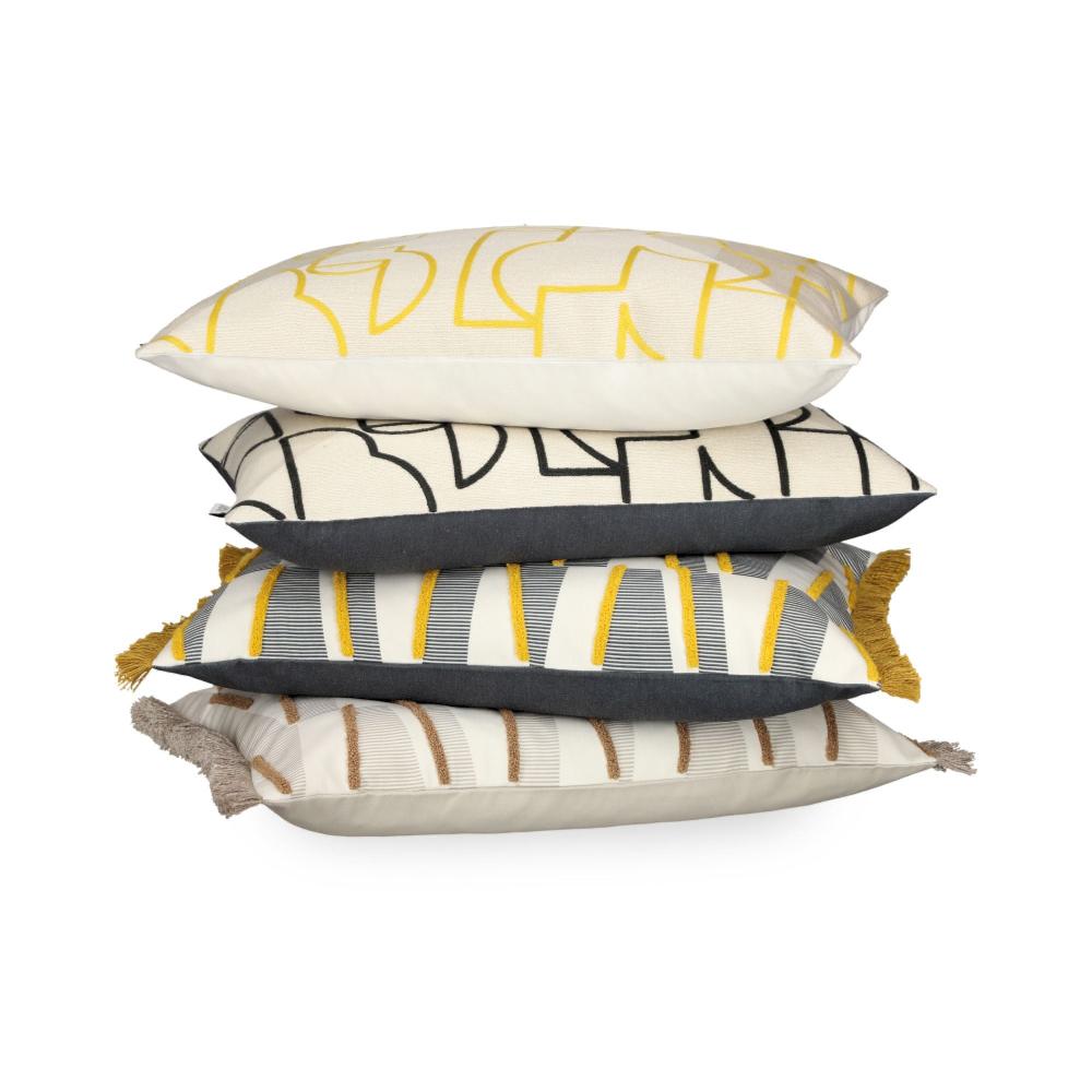 wohndirekt Gewebte Zierkissenhülle: Stilvolles Design in Gelb & Anthrazit Neuheiten