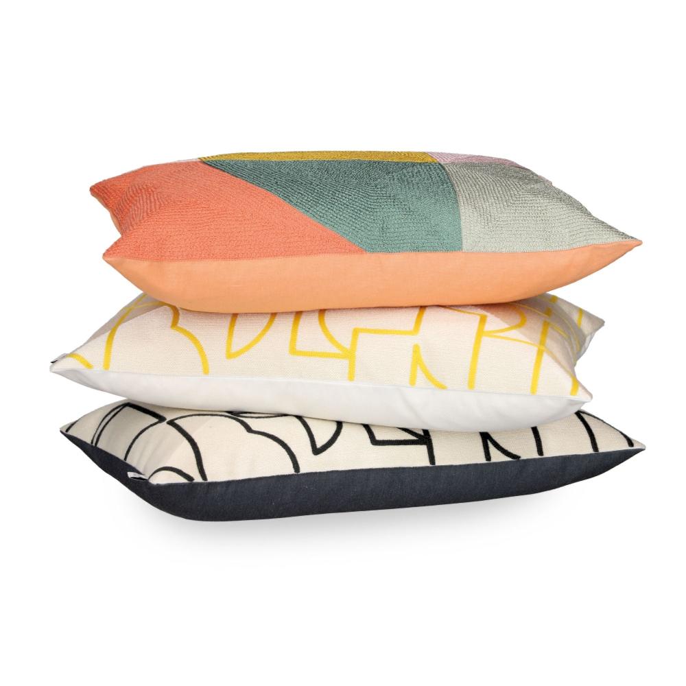 wohndirekt Zierkissenhülle Paint – Mehrfarbig bestickt grafisches Muster Neueste Stile