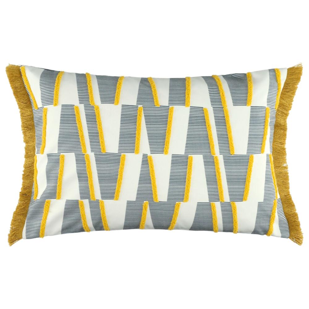 wohndirekt Gewebte Zierkissenhülle „Favour“ – Modernes Design mit grafischem Muster & Fransen Letzte 2 Tage